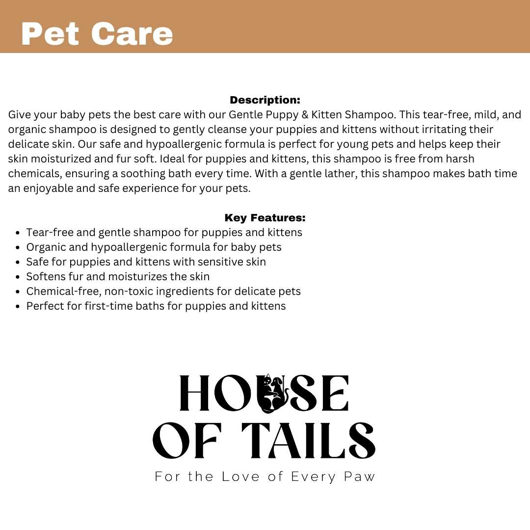 🍩 Puppy & Kitten Shampoo: Natural & Organic Gentle Care for Little Ones