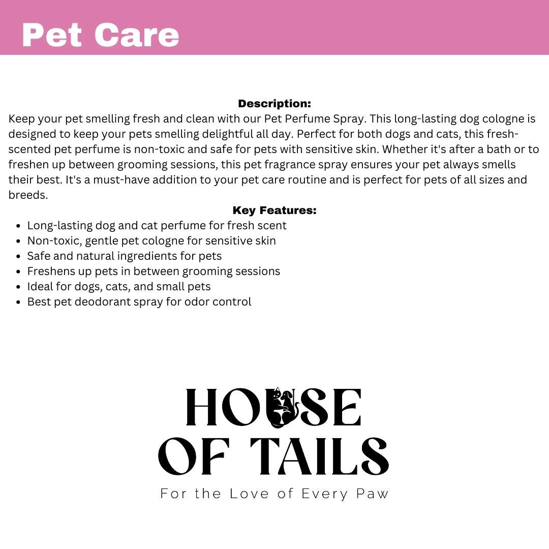 🌸 Pet Perfume: Natural & Organic Freshness That Lasts