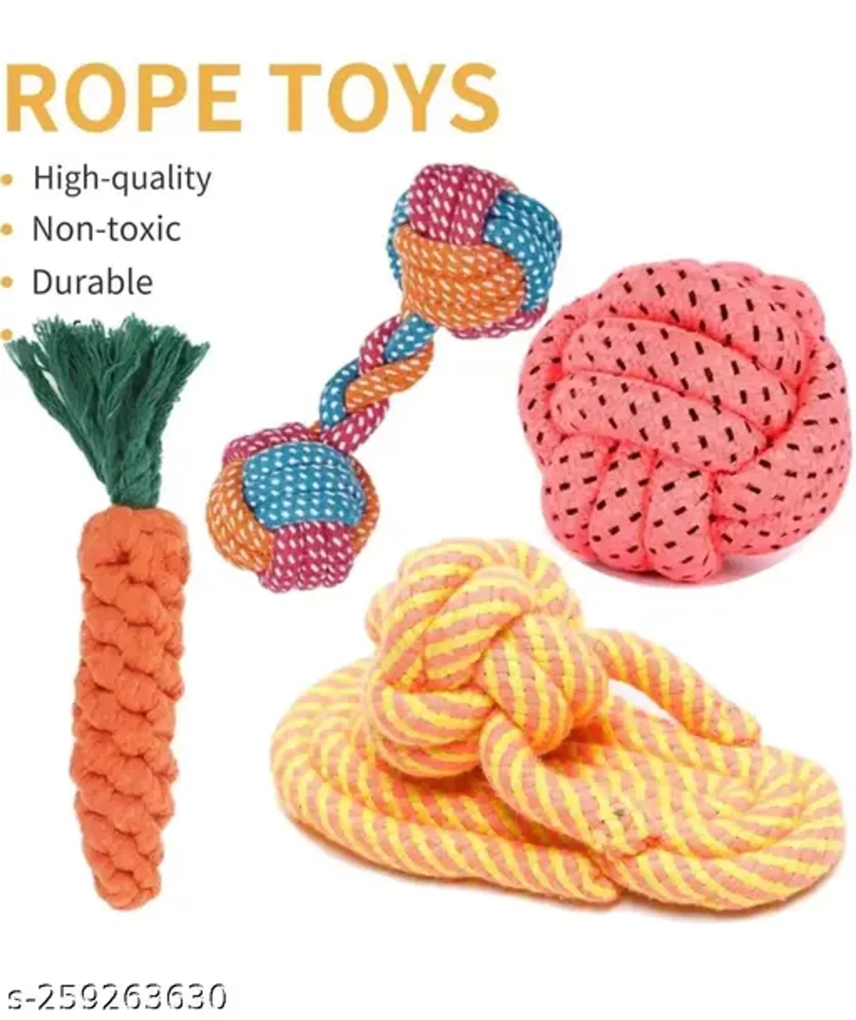 Dog Rope toys 100% natural for dogs & Cats 😺🐶❤️(COMBO OF 5)