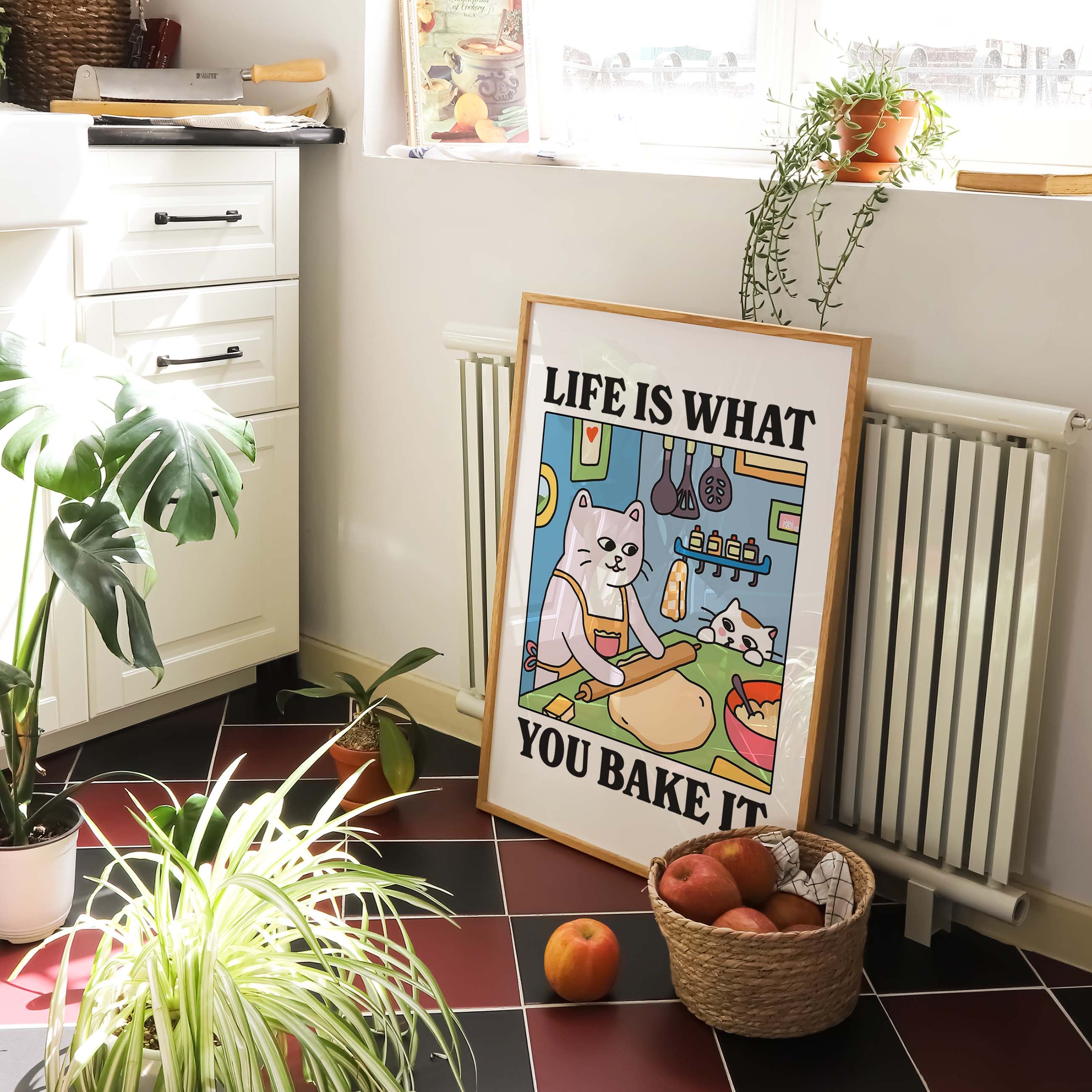 Cat Baking the food Print