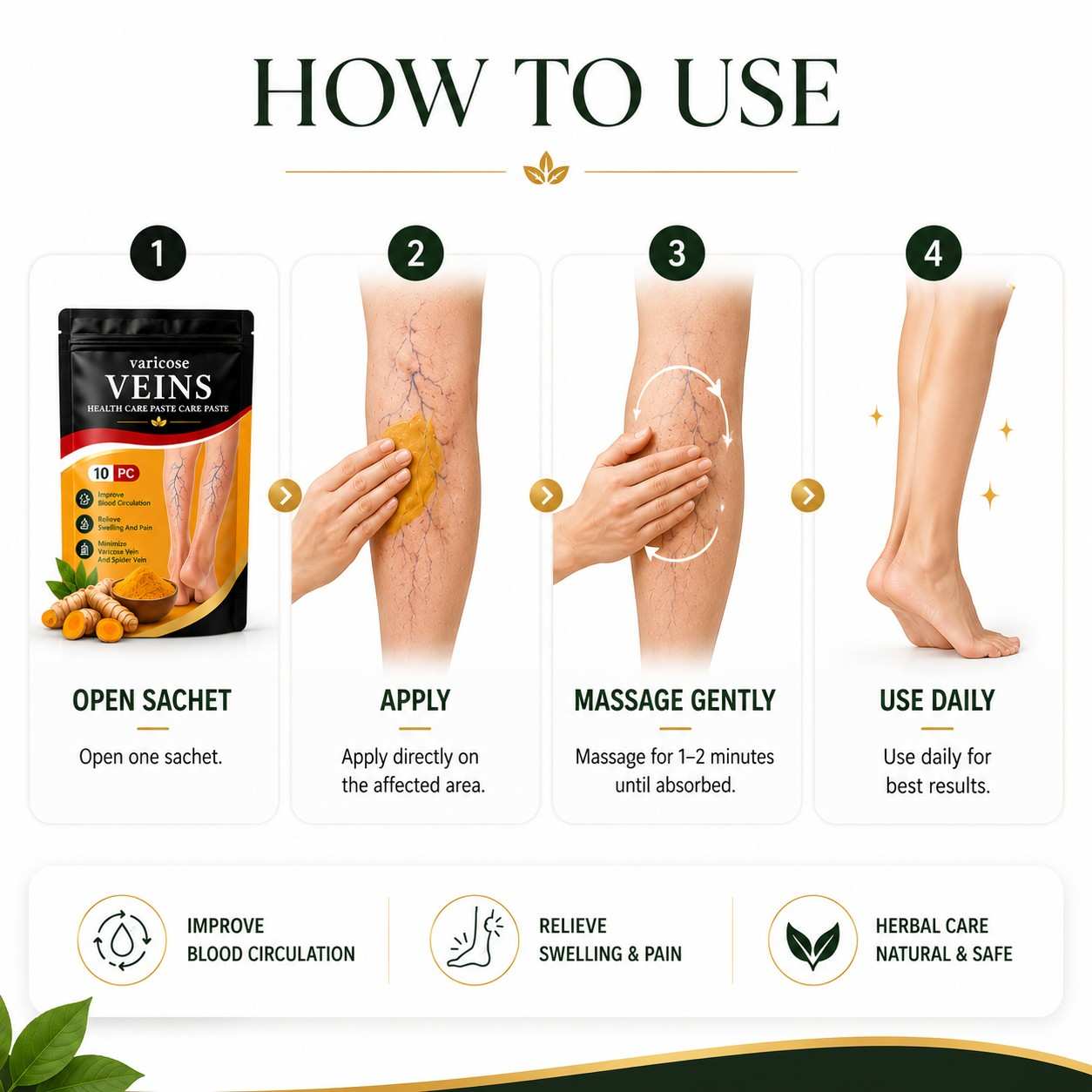 Varicose Vein Relief Patch – Fast Comfort for Heavy, Aching & Tired Legs
