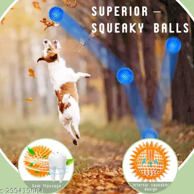 Dog Chew Toy + Toys for Puppies & Small Dogs Toys, Rope Ball Toy Cotton, Rubber Ball, Chew Toy, Rubber Toy, Training Aid For Dog -Pack of 6 (Multicolor)