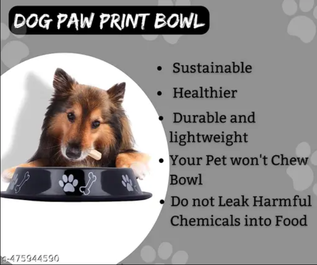 Heavy Dog Bowl | Dog Bowl Big, Dog Bowl Large Size | Stainless Steel | Dog Food Bowl | Feeding Bowls for Dog, Cats and Pet (Pack of 2 x 600 ml) black