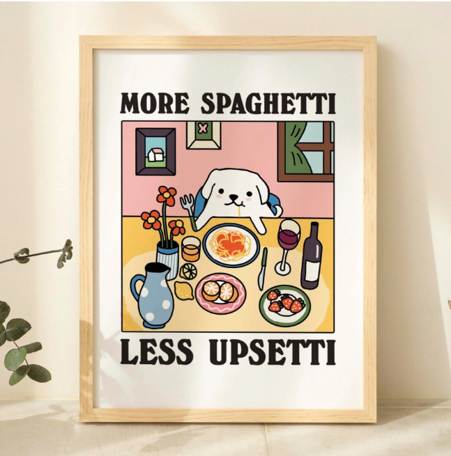 Dog On Dinner Print