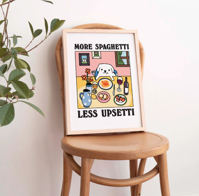 Dog On Dinner Print