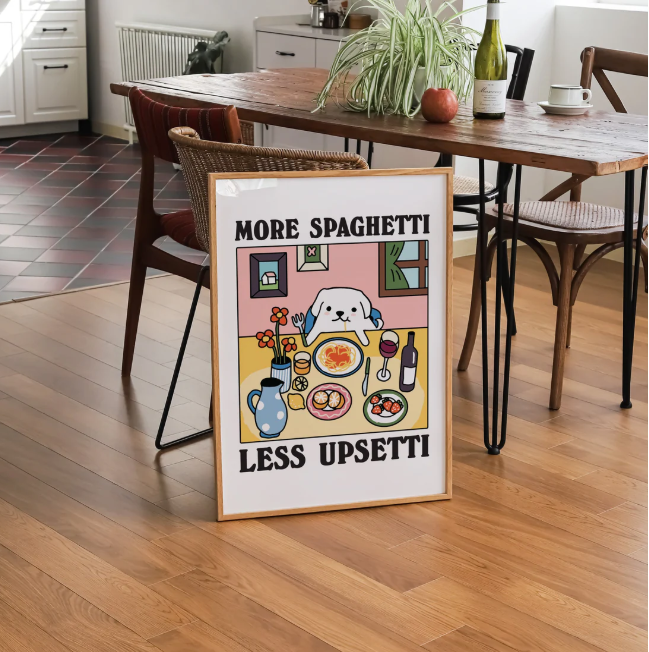 Dog On Dinner Print