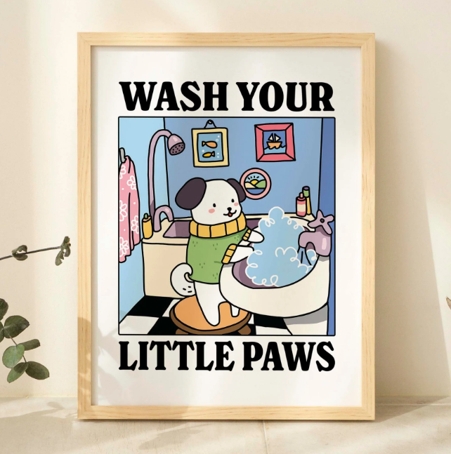 Wash Your Paw Dog Print