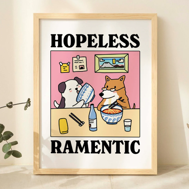 Hopeless Romantic Pink Dog Print