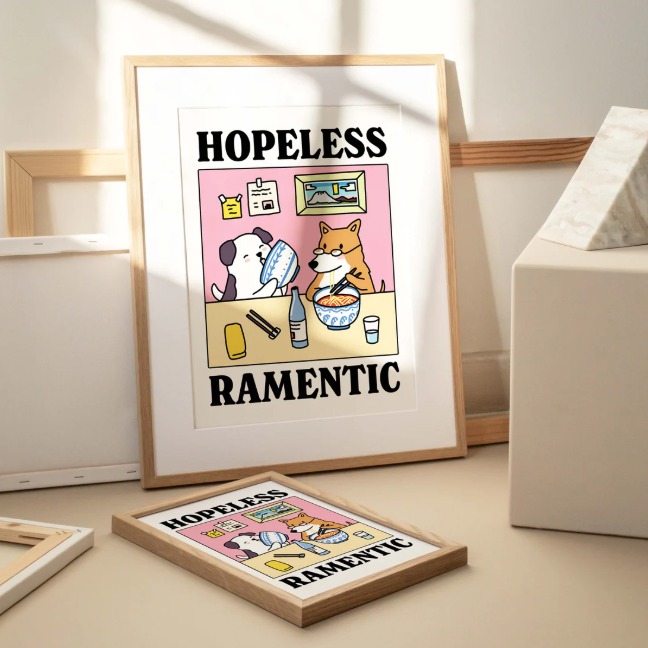 Hopeless Romantic Pink Dog Print