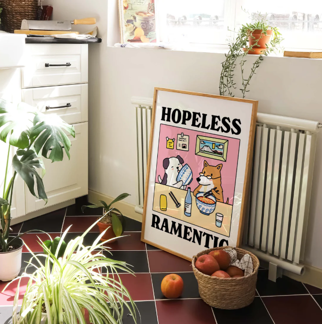 Hopeless Romantic Pink Dog Print