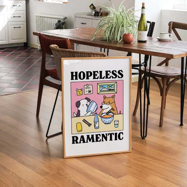 Hopeless Romantic Pink Dog Print