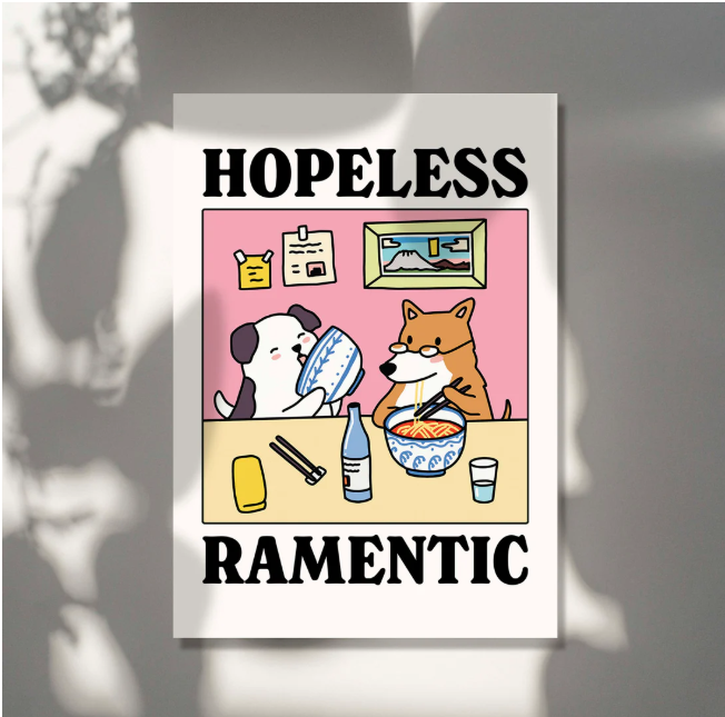 Hopeless Romantic Pink Dog Print