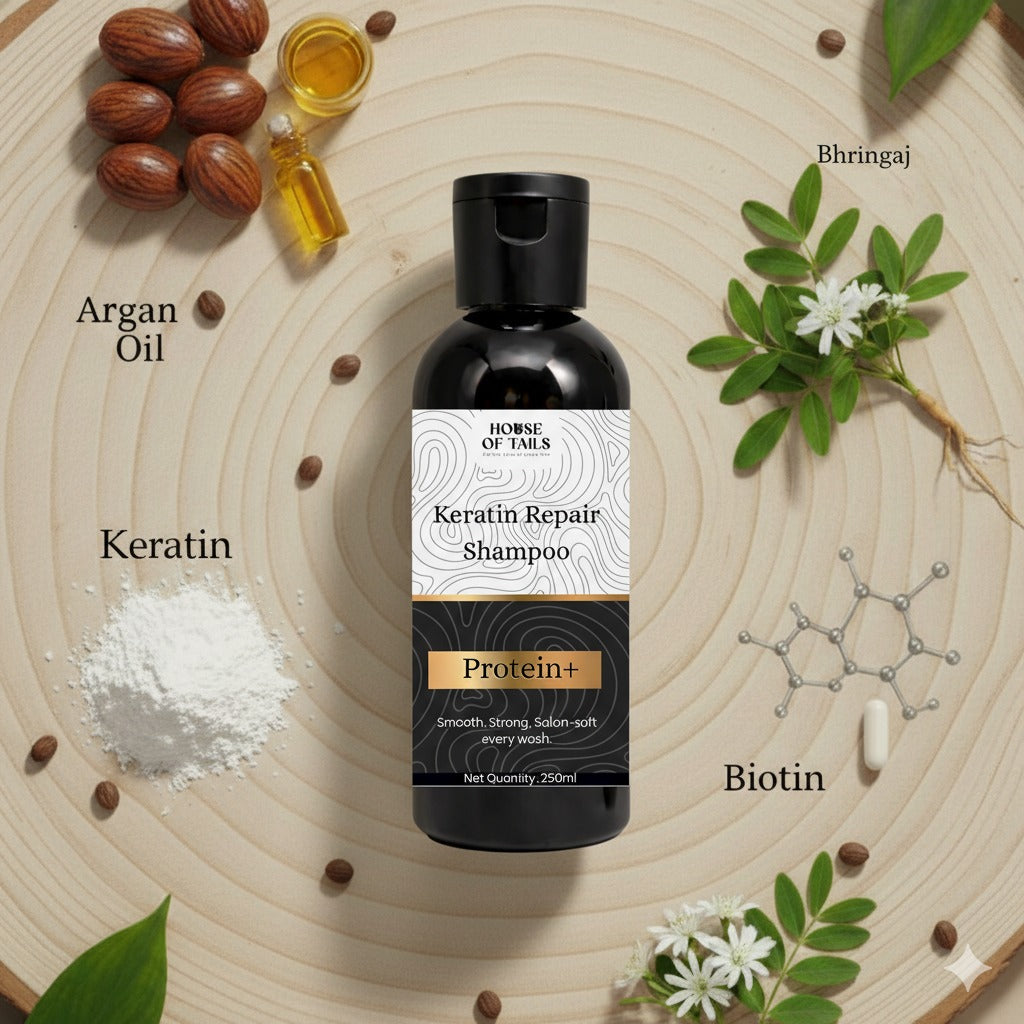 Keratin Shampoo 100ml for Men & Women | Smooth & Silky Hair Care Shampoo for Dry, Frizzy & Damaged Hair | Nourishing Formula for Soft, Shiny & Manageable Hair | Daily Use Hair Repair Shampoo