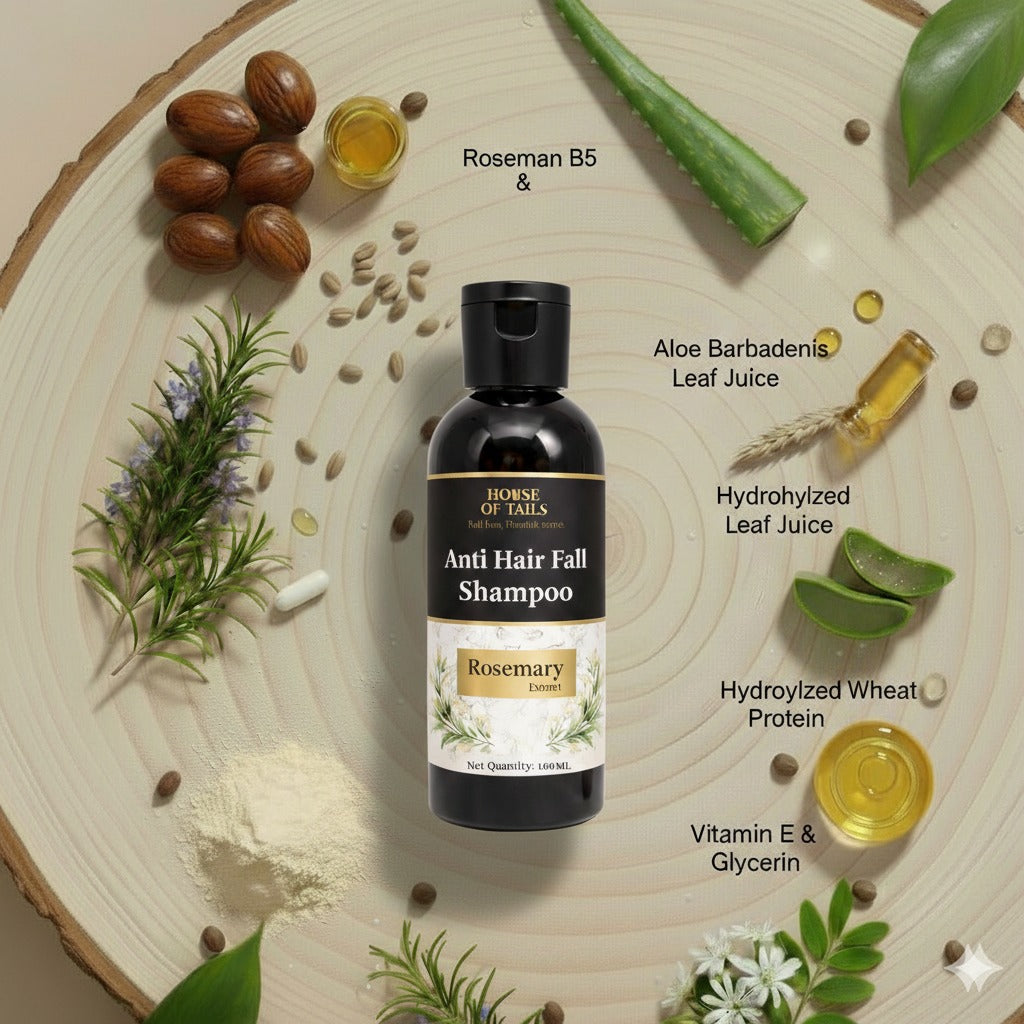 Rosemary Anti Hair Fall Shampoo 100ml | Hair Growth & Strengthening Shampoo for Men & Women | Helps Reduce Hair Fall, Frizz & Dryness | Nourishing Daily Hair Care for Strong, Soft & Healthy Hair