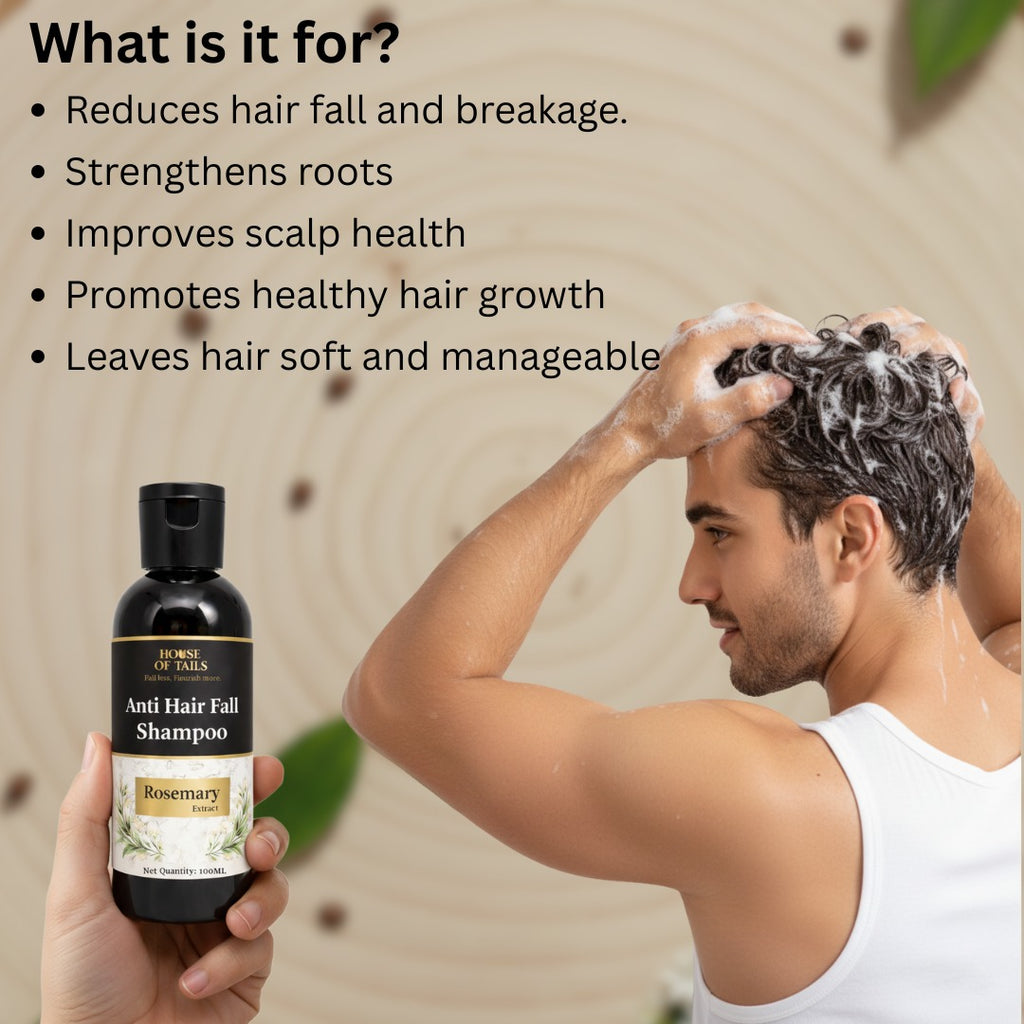 Rosemary Anti Hair Fall Shampoo Pack of 2 (100ml Each) | Hair Growth & Strengthening Shampoo for Men & Women | Helps Reduce Hair Fall, Frizz & Dryness | Nourishing Daily Hair Care for Strong & Healthy Hair